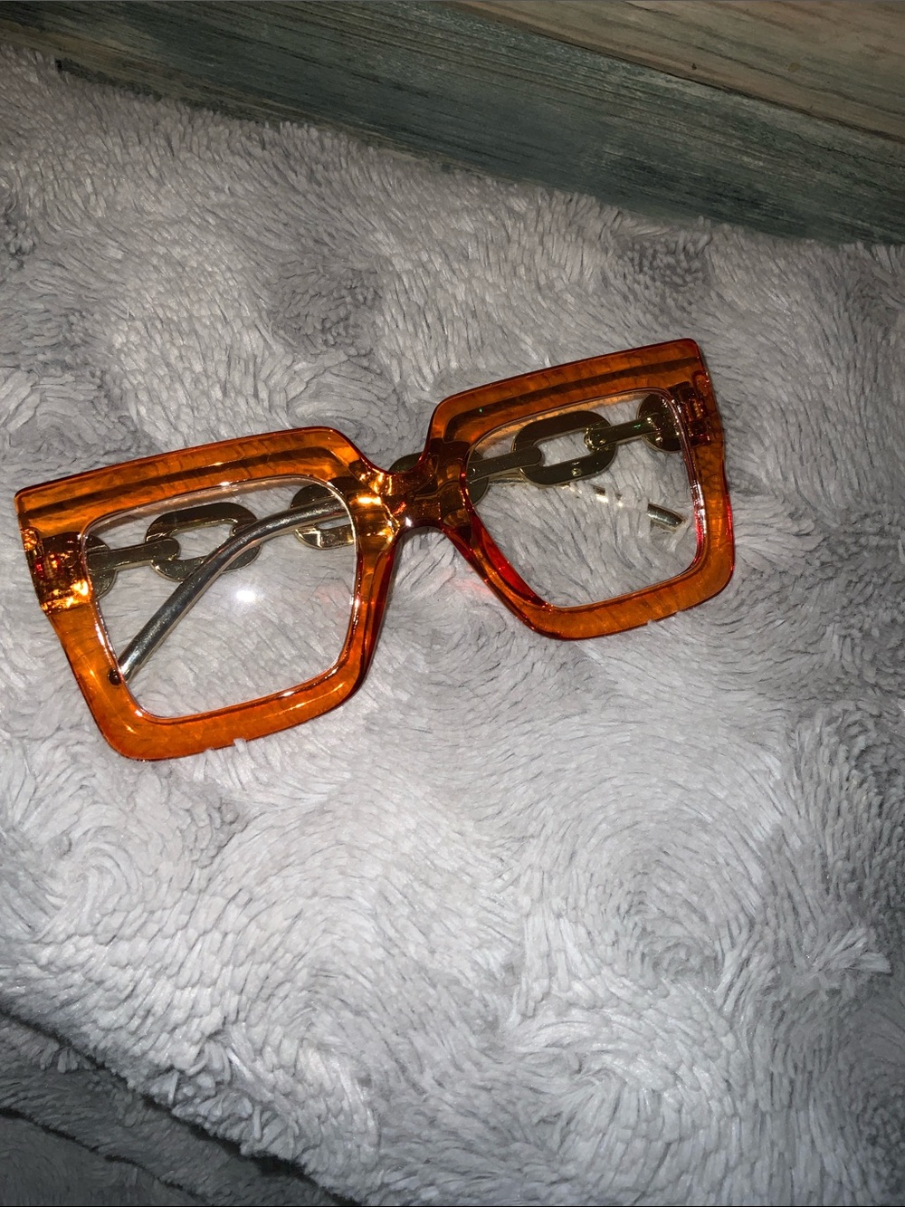 Bold Amber Square Frame Women's Glasses - Picture 4 of 4